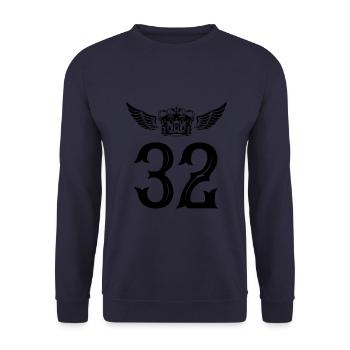 32 Number crown - Unisex Sweatshirt - navy - Front - Alina (178cm) & Michal (187cm)