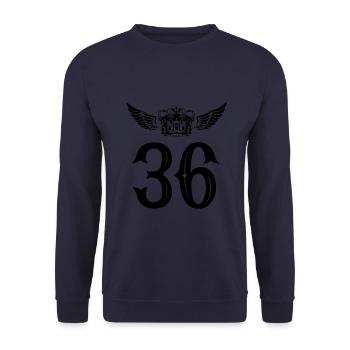36 Number crown - Unisex Sweatshirt - navy - Front - Alina (178cm) & Michal (187cm)