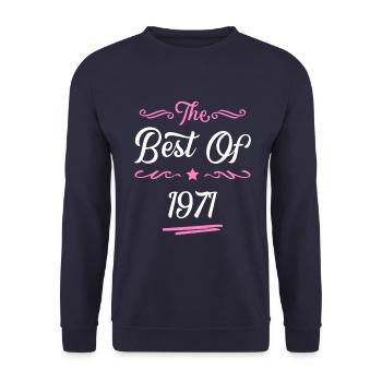 1971 best of - Unisex Pullover - Navy - Vorne - Alina (178cm) & Michal (187cm)