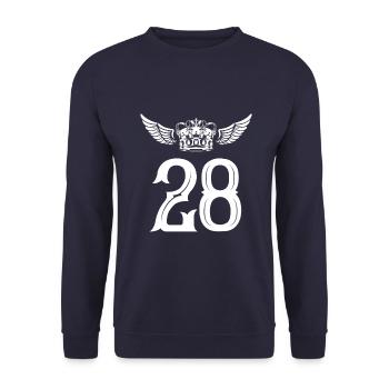 28 Number crown - Unisex Sweatshirt - navy - Front - Alina (178cm) & Michal (187cm)