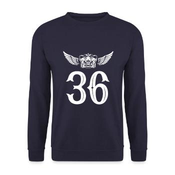 36 Number crown - Unisex Sweatshirt - navy - Front - Alina (178cm) & Michal (187cm)