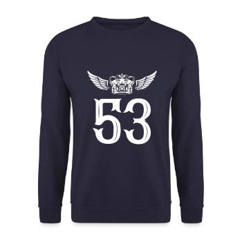 53 Number crown - Unisex Sweatshirt - navy - Front - Alina (178cm) & Michal (187cm)