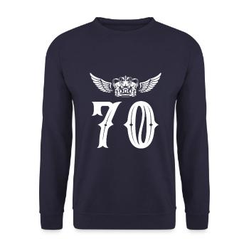 70 Number crown - Unisex Sweatshirt - navy - Front - Alina (178cm) & Michal (187cm)