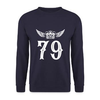 79 Number crown - Unisex Sweatshirt - navy - Front - Alina (178cm) & Michal (187cm)