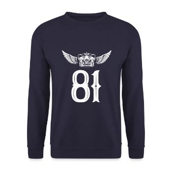81 Number crown - Unisex Sweatshirt - navy - Front - Alina (178cm) & Michal (187cm)