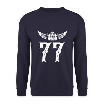 77 Couronne de numéros - Sweat-shirt Unisexe - marine - Devant - Alina (178cm) & Michal (187cm)