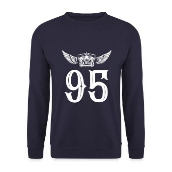 95 Number crown - Unisex Sweatshirt - navy - Front - Alina (178cm) & Michal (187cm)