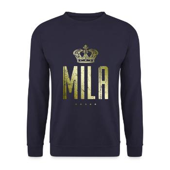 Mila - Unisex Pullover - Navy - Vorne - Alina (178cm) & Michal (187cm)