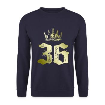 36 Couronne numérique - Sweat-shirt Unisexe - marine - Devant - Alina (178cm) & Michal (187cm)