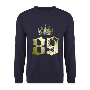 89 Number crown - Unisex Sweatshirt - navy - Front - Alina (178cm) & Michal (187cm)