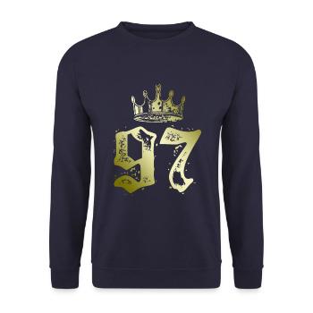 97 Number crown - Unisex Sweatshirt - navy - Front - Alina (178cm) & Michal (187cm)