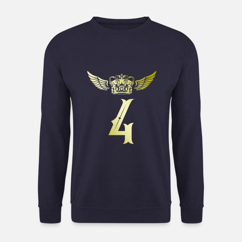 4 Zahl Krone - Unisex Pullover - Navy