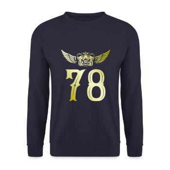 78 Number crown - Unisex Sweatshirt - navy - Front - Alina (178cm) & Michal (187cm)