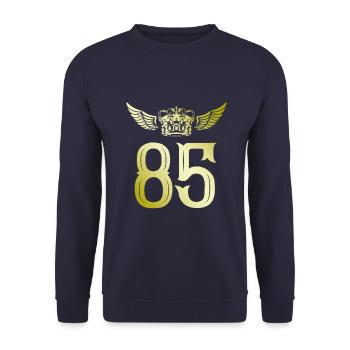 85 Number crown - Unisex Sweatshirt - navy - Front - Alina (178cm) & Michal (187cm)