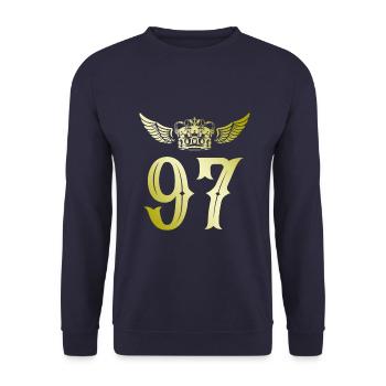 97 Number crown - Unisex Sweatshirt - navy - Front - Alina (178cm) & Michal (187cm)