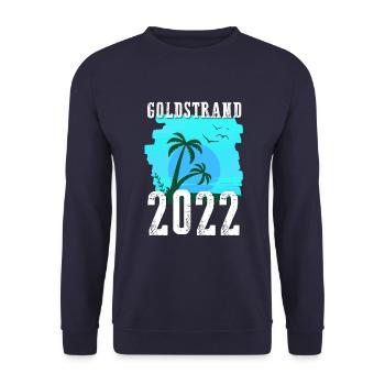 Golden Sands 2022 Palm Trees - Unisex Sweatshirt - navy - Front - Alina (178cm) & Michal (187cm)