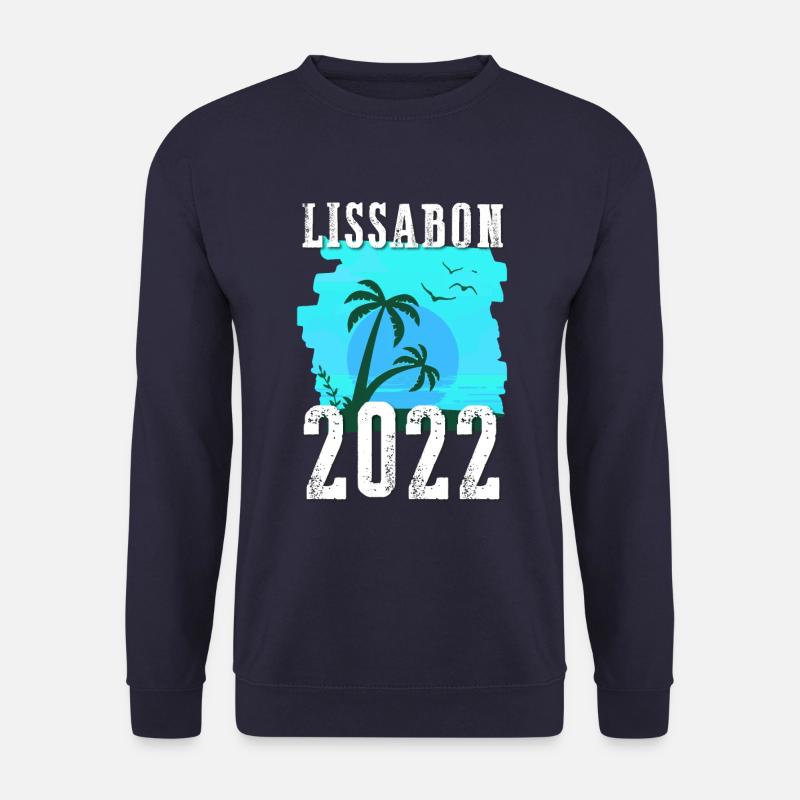 Lisbon 2022 Palm Trees - Unisex Sweatshirt - navy