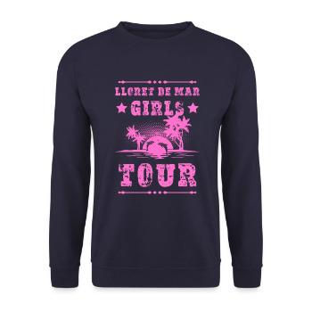 Lloret De Mar Girls Tour - Unisex Pullover - Navy - Vorne - Alina (178cm) & Michal (187cm)