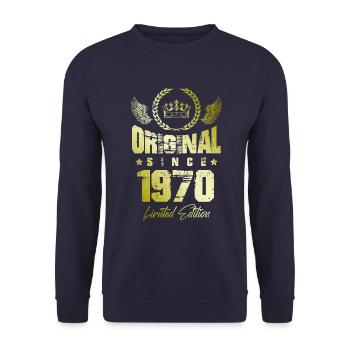 Édition limitée 1970 - Sweat-shirt Unisexe - marine - Devant - Alina (178cm) & Michal (187cm)