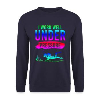 Spruch tauchen - Unisex Sweatshirt - navy - Front - Alina (178cm) & Michal (187cm)