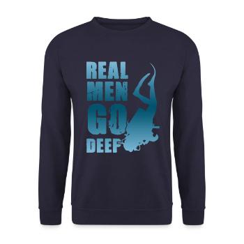 diving fun - Unisex Sweatshirt - navy - Front - Alina (178cm) & Michal (187cm)
