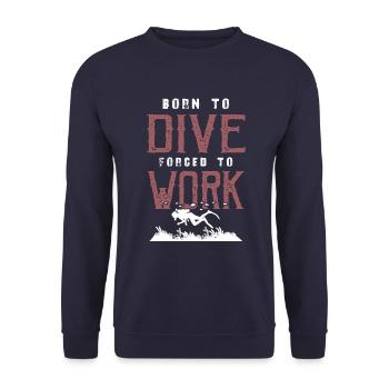 born for diving - Unisex Sweatshirt - navy - Front - Alina (178cm) & Michal (187cm)