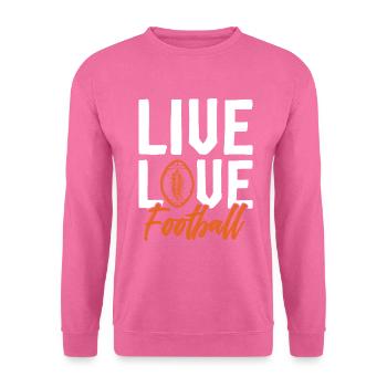 leben lieben football - Unisex Pullover - Pink - Vorne