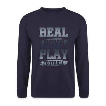 echte jungs football - Unisex Pullover - Navy - Vorne - Alina (178cm) & Michal (187cm)