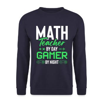 math teacher and gamer - Unisex Sweatshirt - navy - Front - Alina (178cm) & Michal (187cm)