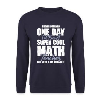 math teacher mathematics - Unisex Sweatshirt - navy - Front - Alina (178cm) & Michal (187cm)