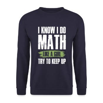 filles en mathématiques - Sweat-shirt Unisexe - marine - Devant - Alina (178cm) & Michal (187cm)