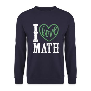 I love mathematics - Unisex Sweatshirt - navy - Front - Alina (178cm) & Michal (187cm)