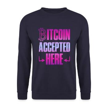 bitcoin accepted - Unisex Sweatshirt - navy - Front - Alina (178cm) & Michal (187cm)