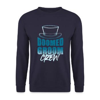 groom crew - Unisex Sweatshirt - navy - Front - Alina (178cm) & Michal (187cm)
