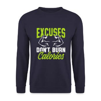 burn calories fitness - Unisex Sweatshirt - navy - Front - Alina (178cm) & Michal (187cm)