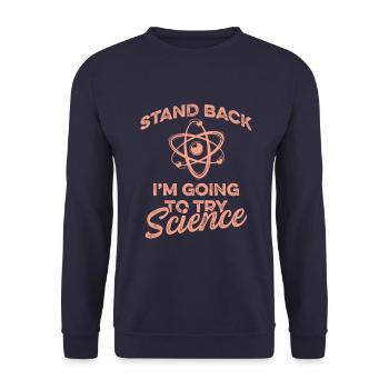 science atom - Unisex Sweatshirt - navy - Front - Alina (178cm) & Michal (187cm)