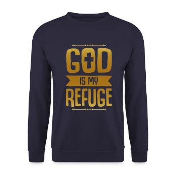 Dieu est mon refuge - Sweat-shirt Unisexe - marine - Devant - Alina (178cm) & Michal (187cm)
