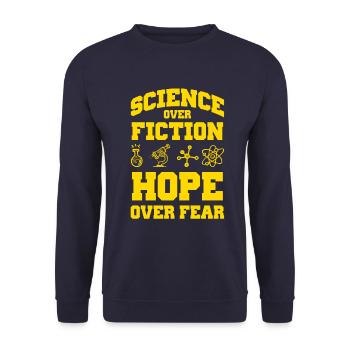 science science hope - Unisex Sweatshirt - navy - Front - Alina (178cm) & Michal (187cm)