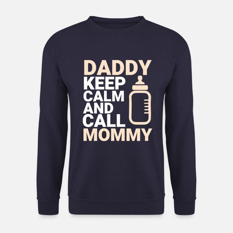 keep calm papa mama baby - Unisex Pullover - Navy
