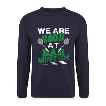 badminton federball - Unisex Pullover - Navy - Vorne - Alina (178cm) & Michal (187cm)