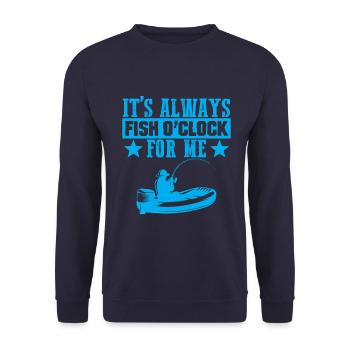 fish o clock fischen - Unisex Pullover - Navy - Vorne - Alina (178cm) & Michal (187cm)