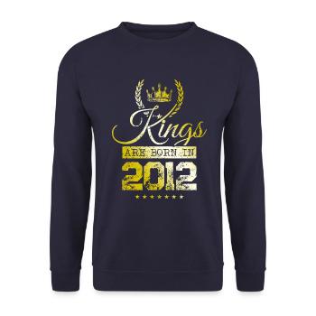 kings are born 2012 - Unisex Sweatshirt - navy - Front - Alina (178cm) & Michal (187cm)