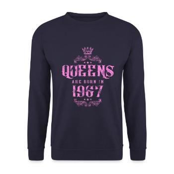 né en 1967 - Sweat-shirt Unisexe - marine - Devant - Alina (178cm) & Michal (187cm)