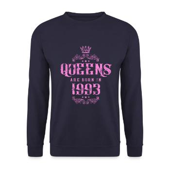 born in 1993 - Unisex Pullover - Navy - Vorne - Alina (178cm) & Michal (187cm)