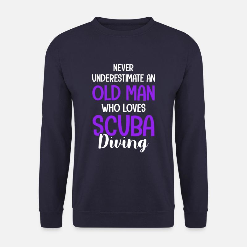 alter mann scuba tauchen - Unisex Pullover - Navy