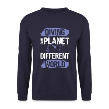 diving other world - Unisex Sweatshirt - navy - Front - Alina (178cm) & Michal (187cm)