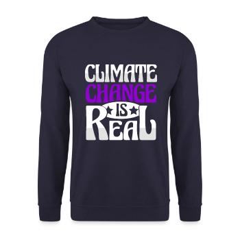 la protection des changements climatiques; - Sweat-shirt Unisexe - marine - Devant - Alina (178cm) & Michal (187cm)