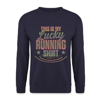 course de chemises chanceuses - Sweat-shirt Unisexe - marine - Devant - Alina (178cm) & Michal (187cm)