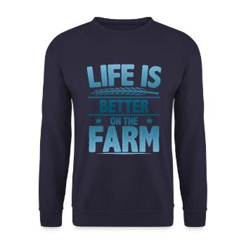 La vie des agriculteurs est meilleure - Sweat-shirt Unisexe - marine - Devant - Alina (178cm) & Michal (187cm)
