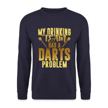 drinking team darts - Unisex Sweatshirt - navy - Front - Alina (178cm) & Michal (187cm)